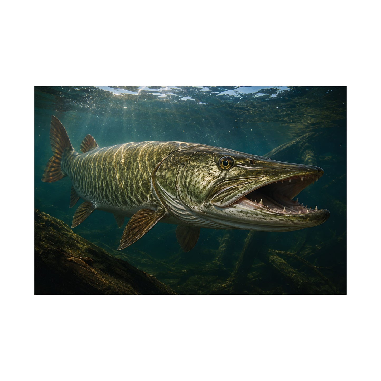 The River King-Muskie Wall Art|Matte Fine Art Poster
