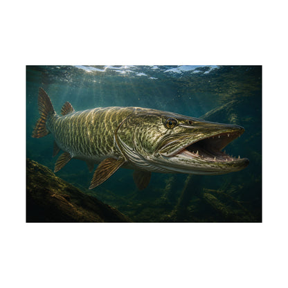 The River King-Muskie Wall Art|Matte Fine Art Poster