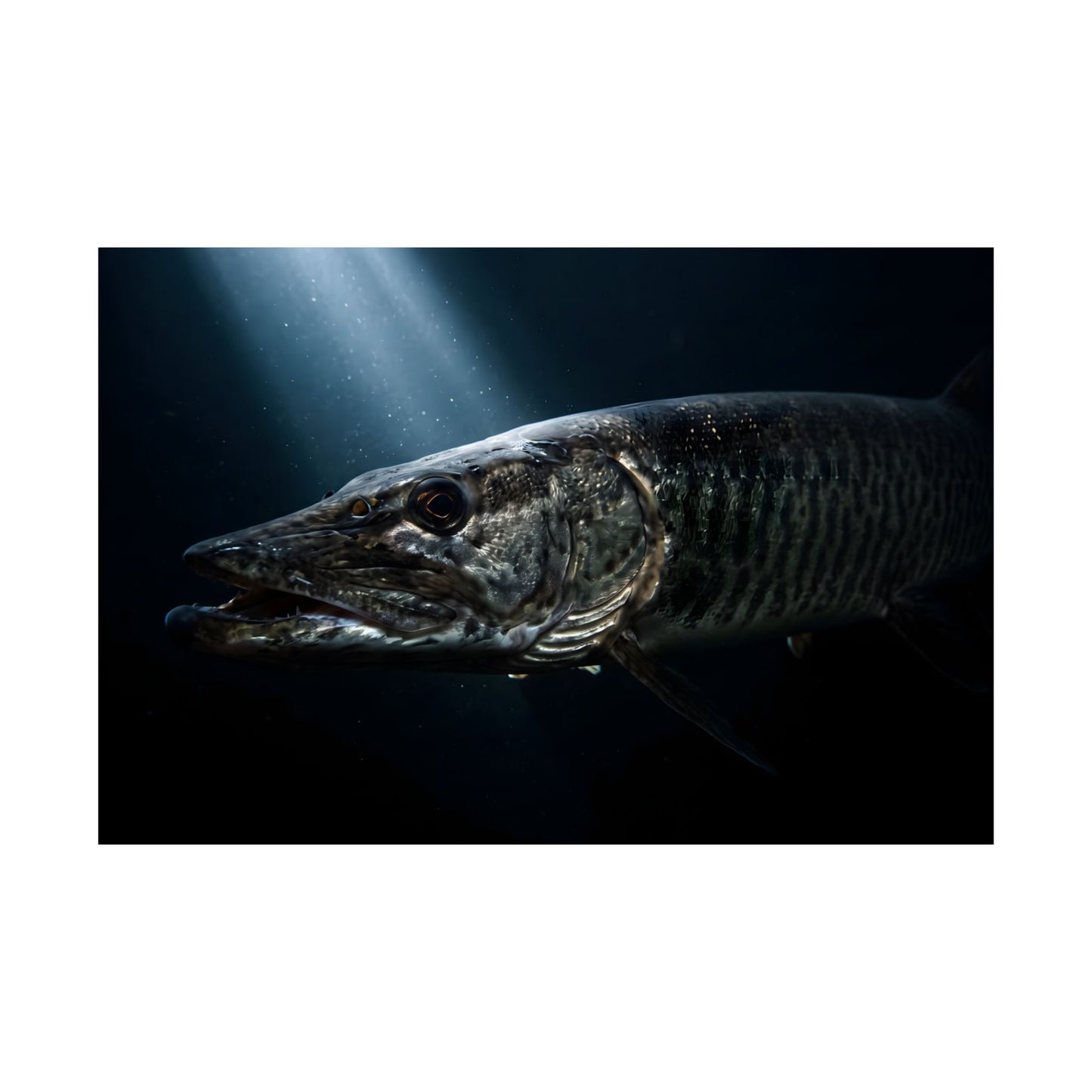 Muskie in Deep Blue Water — Matte Horizontal Wall Art